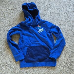 Nike Vibrant Blue Hoodie with Logo Kids Youth Large Peace